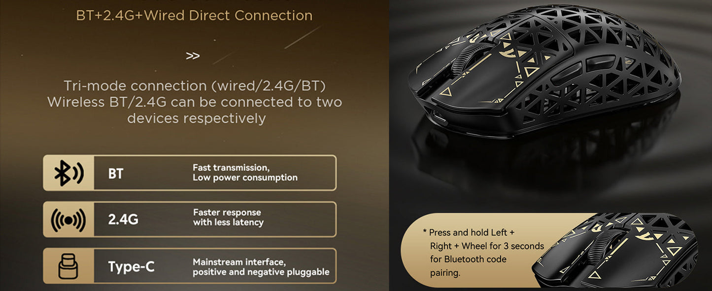 ATTACK SHARK R5 Ultra Carbon Fiber Wireless Gaming Mouse – 8K, 39g, PAW3950MAX Sensor