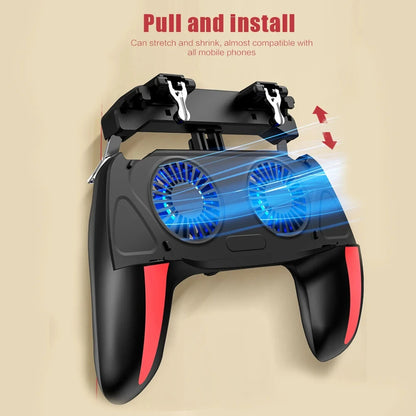 Pro Gaming Gamepad Dual Cooling Fan Enhanced Controls Ergonomic Grip For Cell Phone Bluetooth Devices