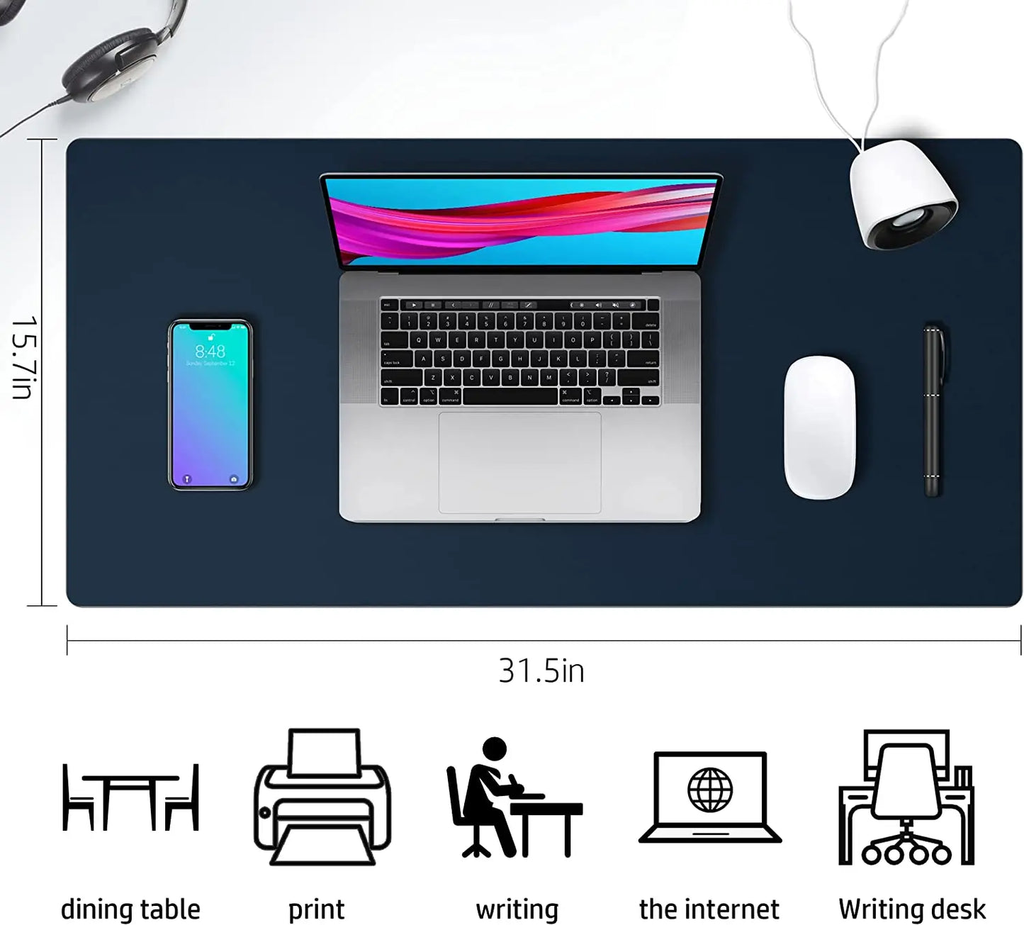 Waterproof PVC Desk Mat – Large Non-Slip Mouse & Keyboard Pad, Pink