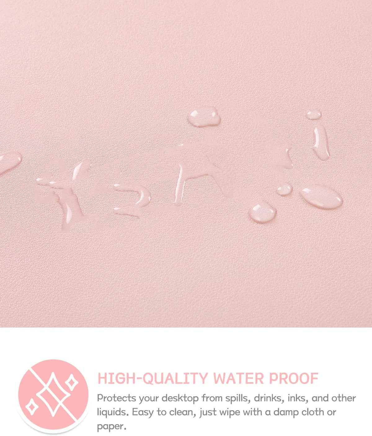 Waterproof PVC Desk Mat – Large Non-Slip Mouse & Keyboard Pad, Pink