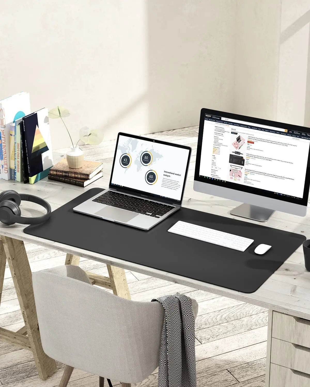 Waterproof PVC Desk Mat – Large Non-Slip Mouse & Keyboard Pad, Pink