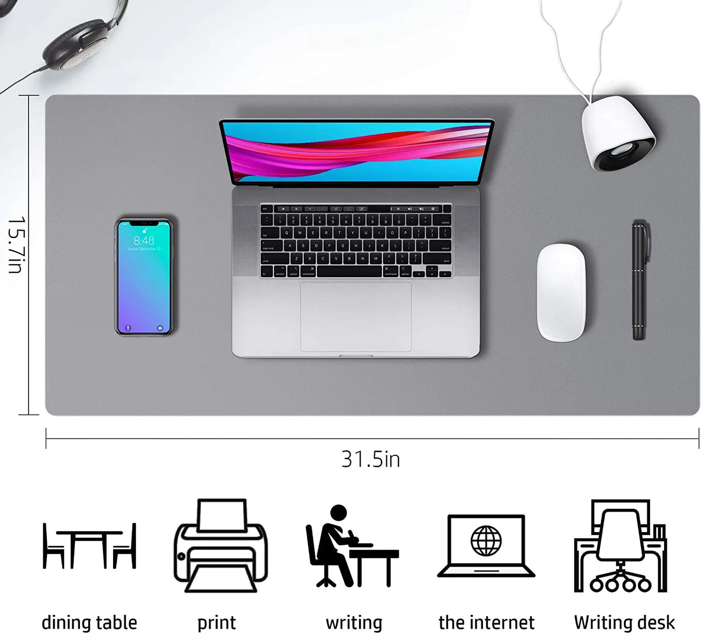 Waterproof PVC Desk Mat – Large Non-Slip Mouse & Keyboard Pad, Pink