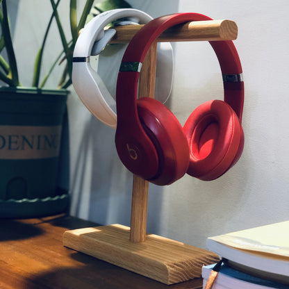 T-Shaped Wooden Headphone Stand – Desk & Home Organizer