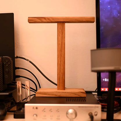 T-Shaped Wooden Headphone Stand – Desk & Home Organizer