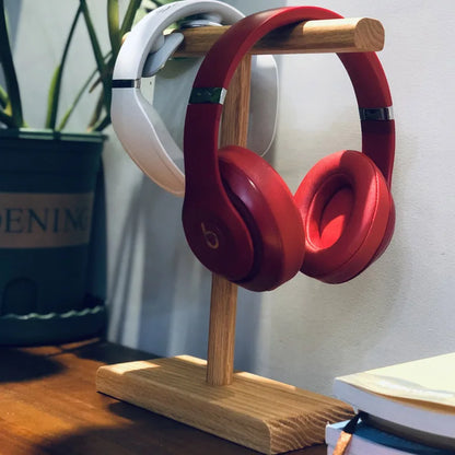 T-Shaped Wooden Headphone Stand – Desk & Home Organizer