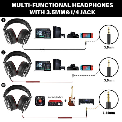 OneOdio Wired Professional Studio Headphones – DJ Over-Ear with Mic, Hi-Res