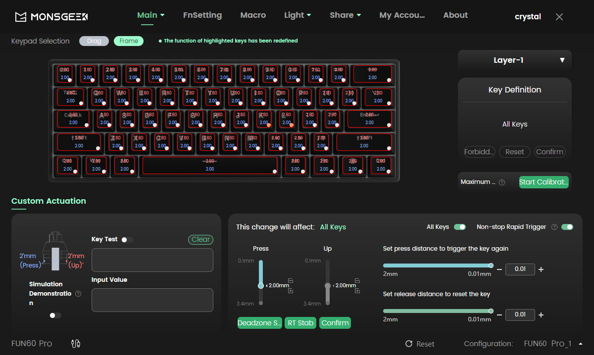 Akko MonsGeek FUN60 60% Mechanical Gaming Keyboard – Magnetic Switch, 8K ARGB