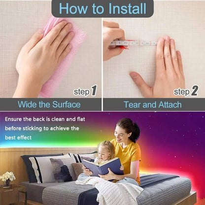 RGB USB LED Strip – App & 44-Key Remote, Perfect for Room & Gaming Decor