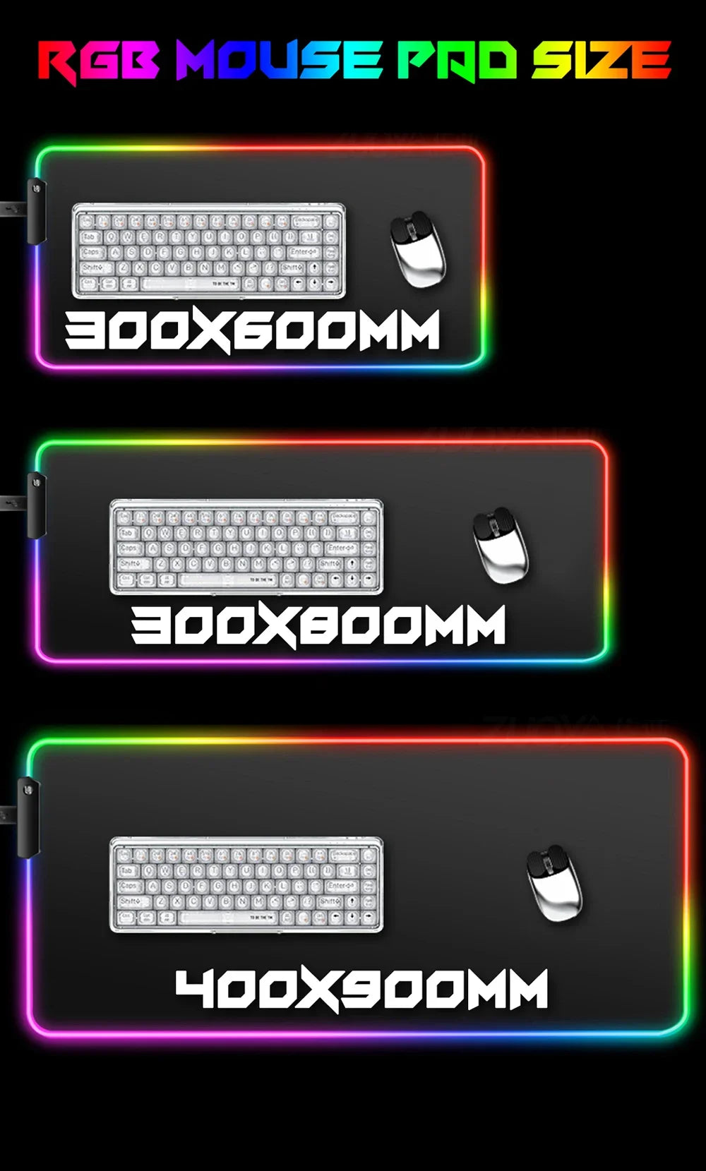 Redragon RGB LED Gaming Mouse Pad – Anti-Skid Desk Mat for PC & Laptop