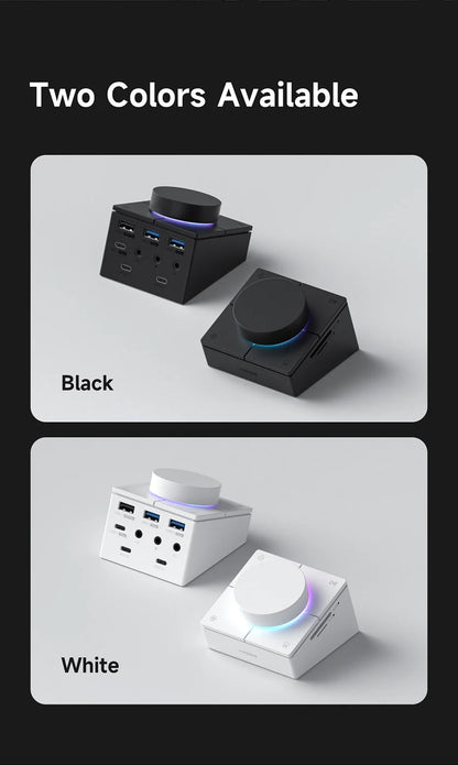 Hagibis Knob USB C Hub With Shortcut Buttons Type-C Docking Station Volume Adjustment Desktop Controller 2.5G RJ45 for Macbook