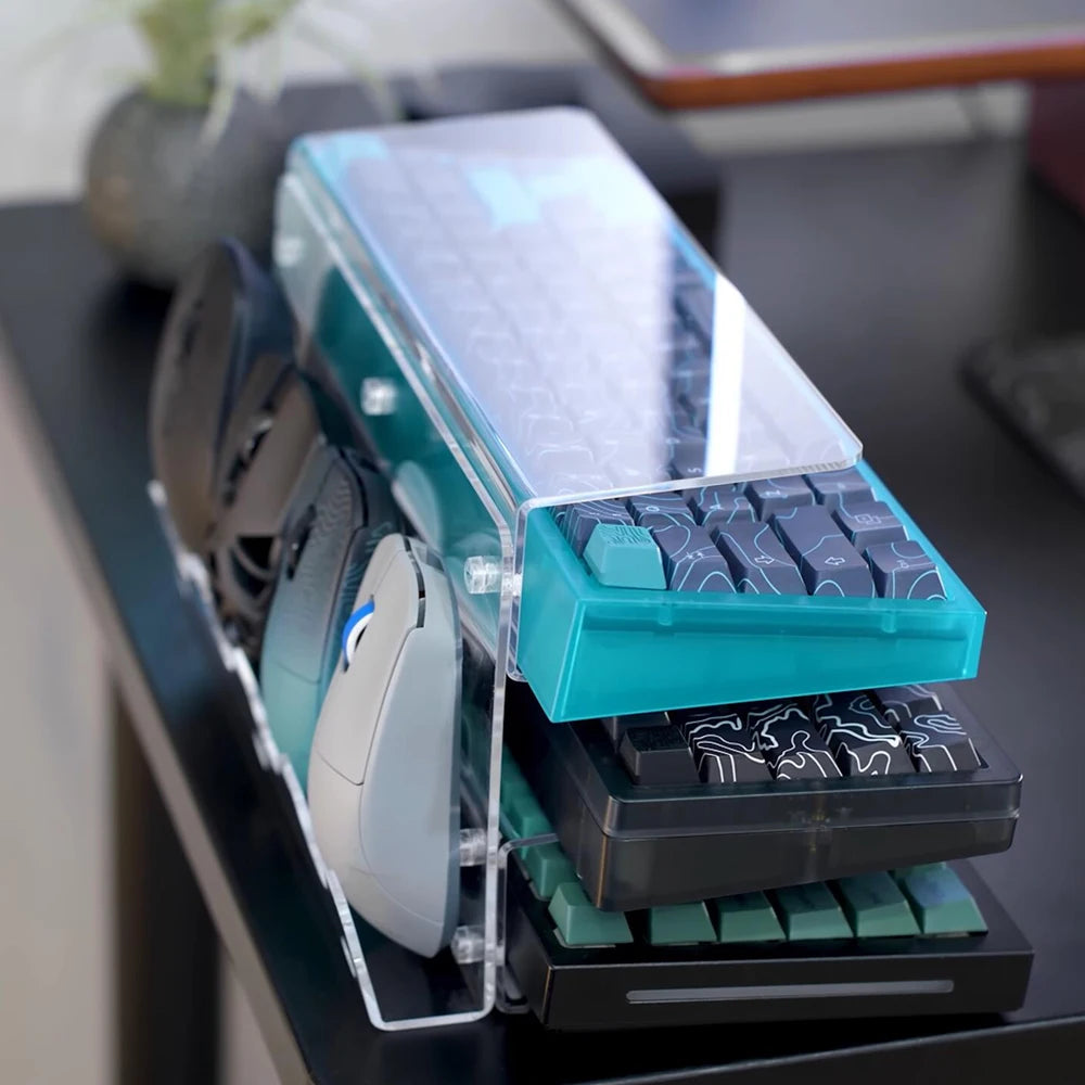 Keyboard Mouse Desktop Organizer Acrylic 3 Tier Stand Frame Shelf Lightweight Keyboard Storage Tool For Study Room Exhibition