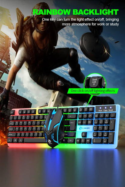 NG GTX350 RGB Gaming Keyboard & Mouse Combo – Wired, Black