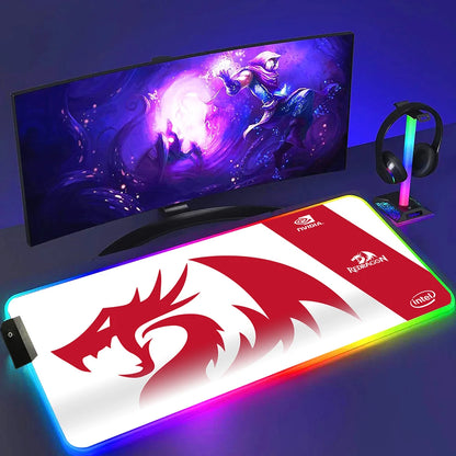 Redragon RGB LED Gaming Mouse Pad – Anti-Skid Desk Mat for PC & Laptop
