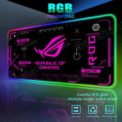 RGB ASUS XXL Gaming Mouse Pad – Black-Green LED Extended Desk Mat