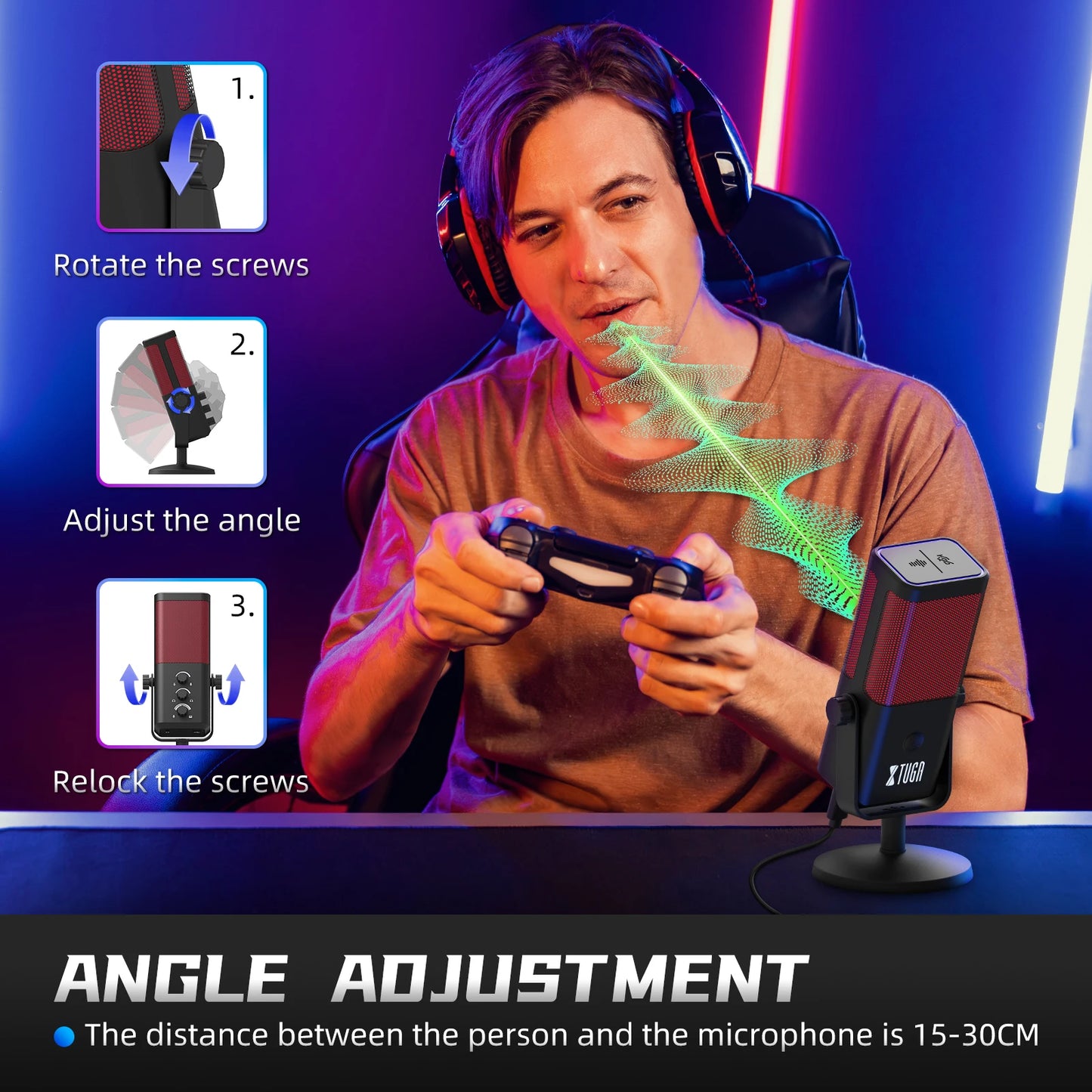 RGB Gaming Microphone Professional Dynamic Mic For Studio Broadcast Voice Computer Gamer Streaming Podcast Livestreaming Mic