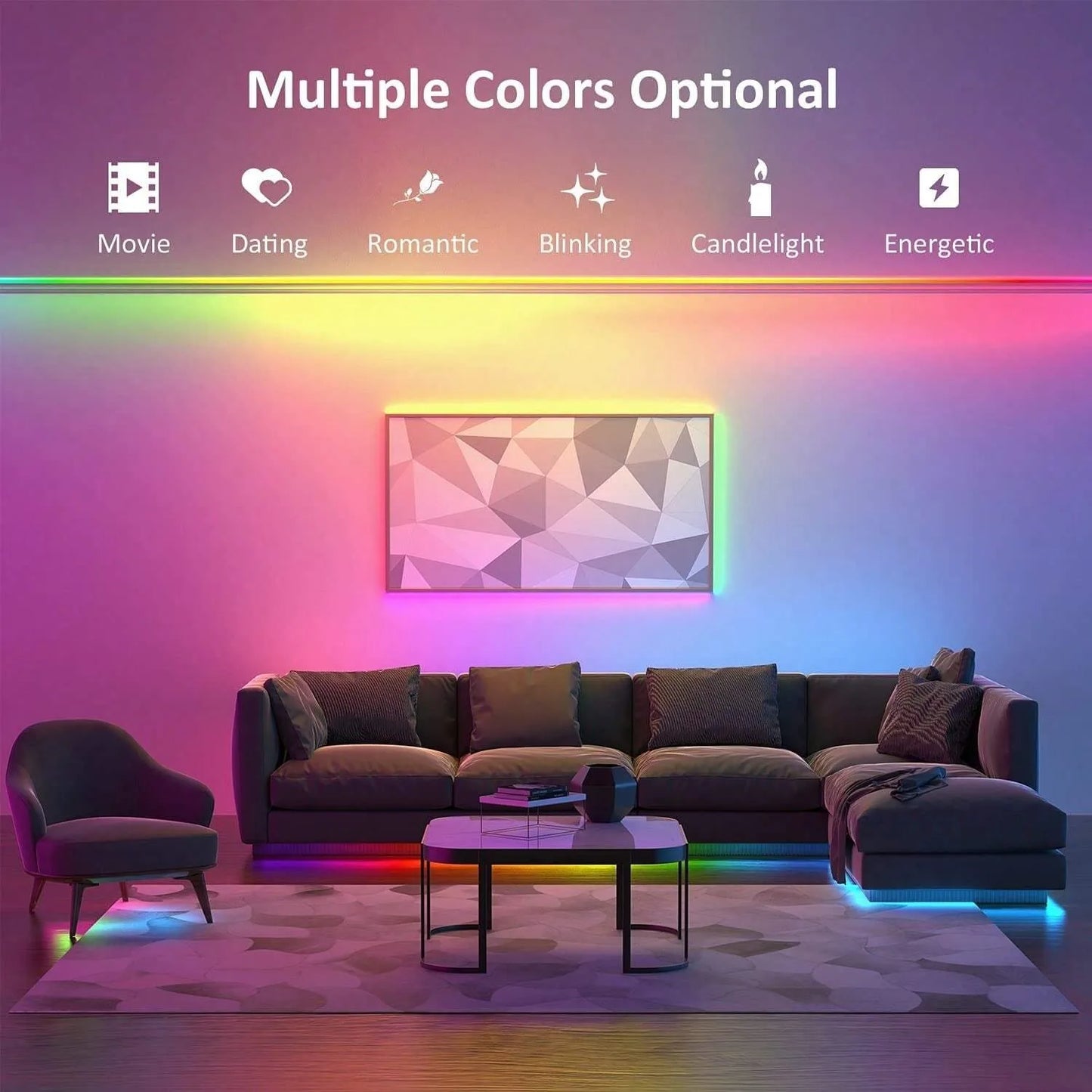RGB USB LED Strip – App & 44-Key Remote, Perfect for Room & Gaming Decor