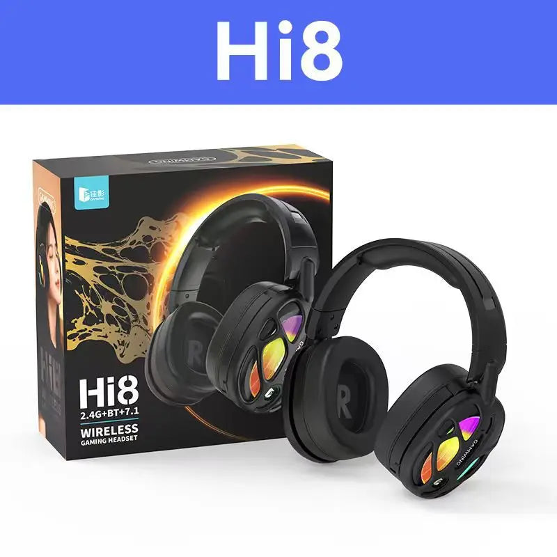 New! Premium Wireless Gaming Headset with Hi - Fi sound & 3.5mm RGB for PC/PS. Wired option available.