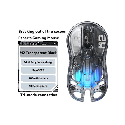 For GravaStar M1 M2 Gaming Mouse Magnesium Alloy Hollow Design Tri-Mode Wireless Wired Custom RGB Mice PC E-Sports Gifts