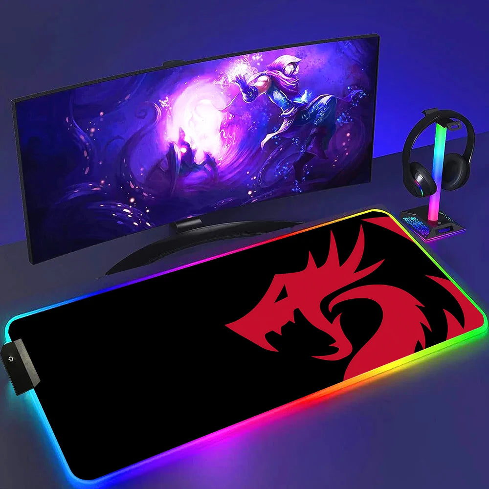 Redragon RGB LED Gaming Mouse Pad – Anti-Skid Desk Mat for PC & Laptop