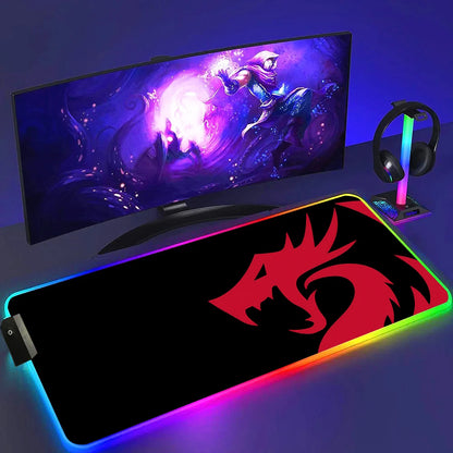 Redragon RGB LED Gaming Mouse Pad – Anti-Skid Desk Mat for PC & Laptop