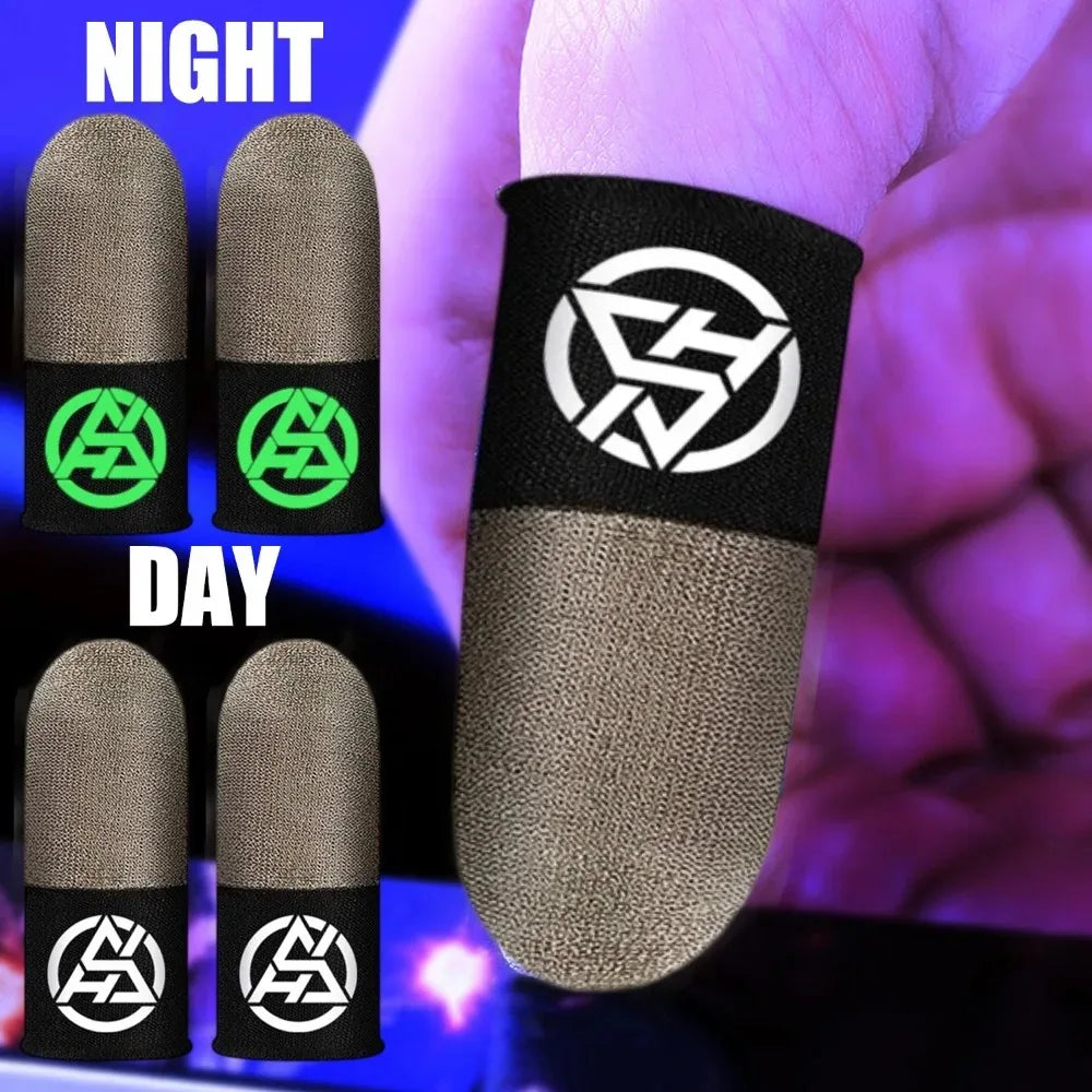 Sweat-Proof Game Gloves Luminous Finger Sleeve Breathable Finger Cots Cover Sensitive Mobile Touch Glove for PUBG Phone Games