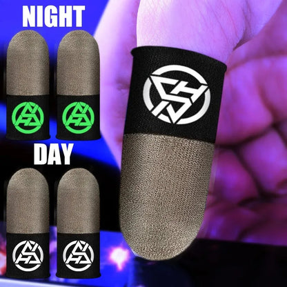 Sweat-Proof Game Gloves Luminous Finger Sleeve Breathable Finger Cots Cover Sensitive Mobile Touch Glove for PUBG Phone Games
