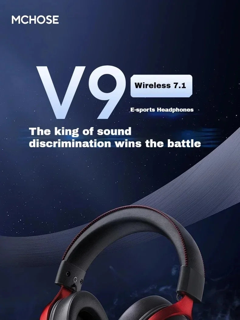 MCHOSE V9 PRO Wireless Gaming Headphones – 3-Mode Noise Reduction with Mic