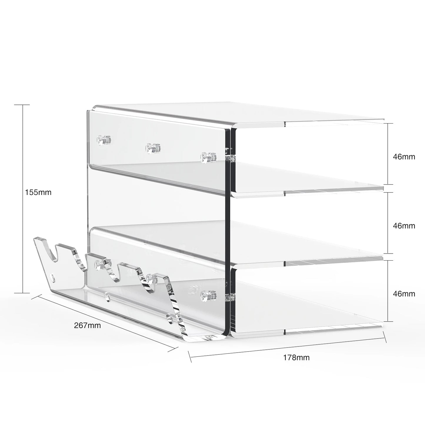 Keyboard Mouse Desktop Organizer Acrylic 3 Tier Stand Frame Shelf Lightweight Keyboard Storage Tool For Study Room Exhibition
