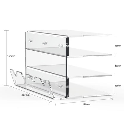 Keyboard Mouse Desktop Organizer Acrylic 3 Tier Stand Frame Shelf Lightweight Keyboard Storage Tool For Study Room Exhibition