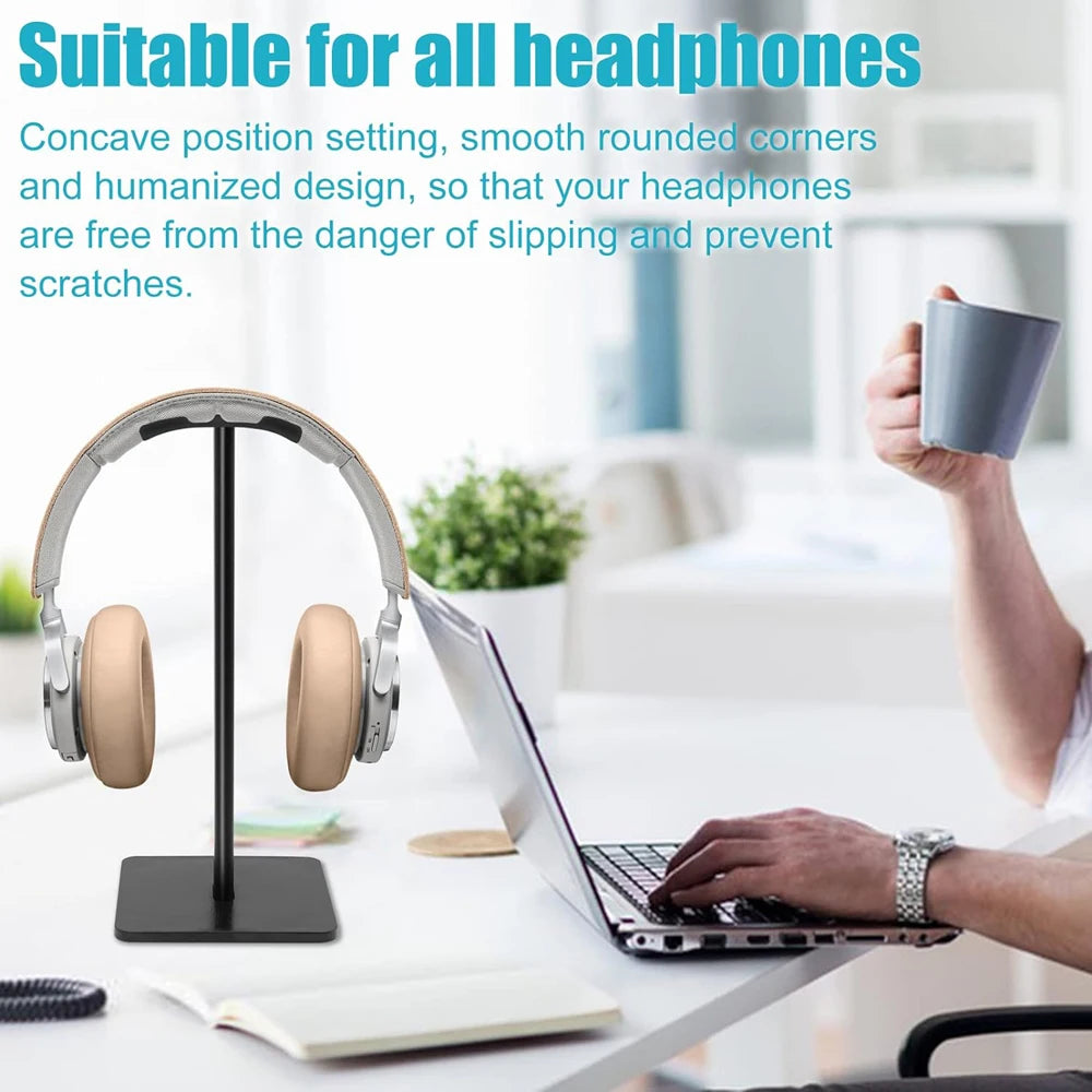 Universal Aluminum Headphone Stand – Flexible Metal Headset Holder