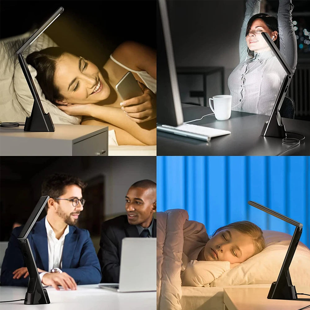 Multifunctional LED Desk Lamp – 3 Lighting Modes, Touch Dimming, Clock & Alarm