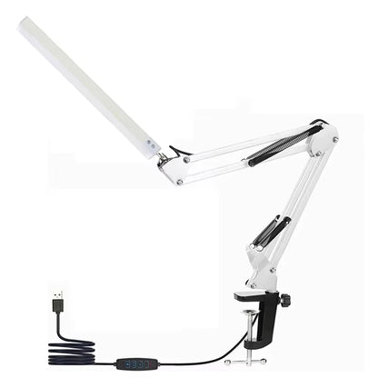 LED Desk Lamp with Rocker Arm – Adjustable, 10 Brightness Levels, 3 Lighting Modes