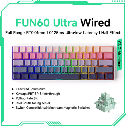 Akko MonsGeek FUN60 60% Mechanical Gaming Keyboard – Magnetic Switch, 8K ARGB
