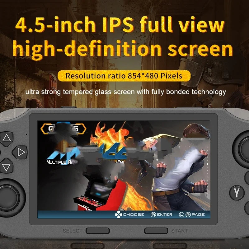 Handheld Retro Game Console – Supports MAME, PS1, FC, SFC, MD, GB, GBA, Atari & More