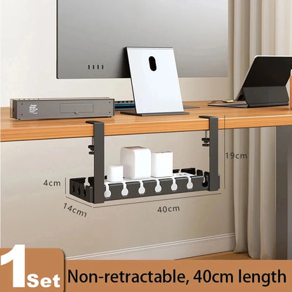 Desk Cable Management Tray – Wire Organizer for PC & Charging Cords