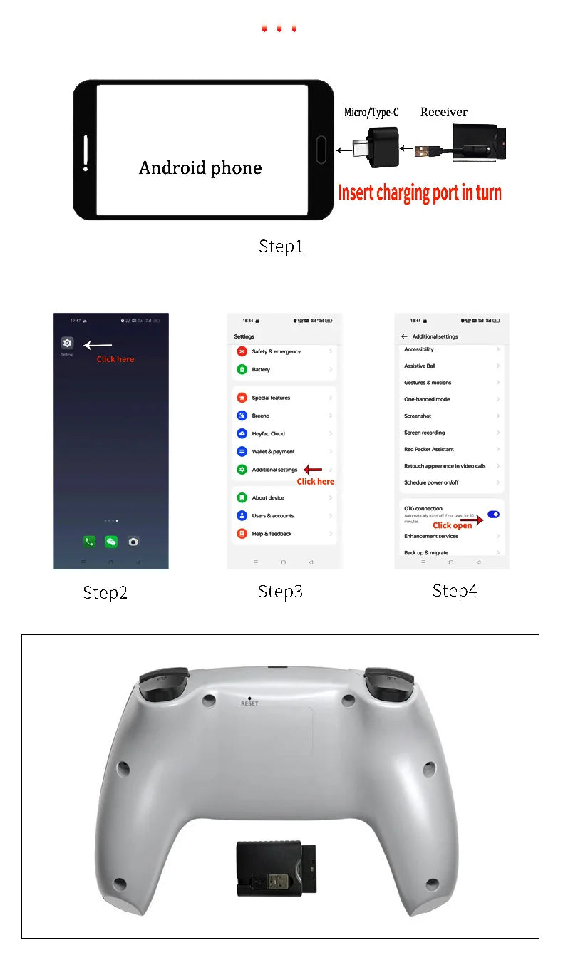 Wireless Gaming Controller – Compatible with PS1/PS2/PS3, PC & Android
