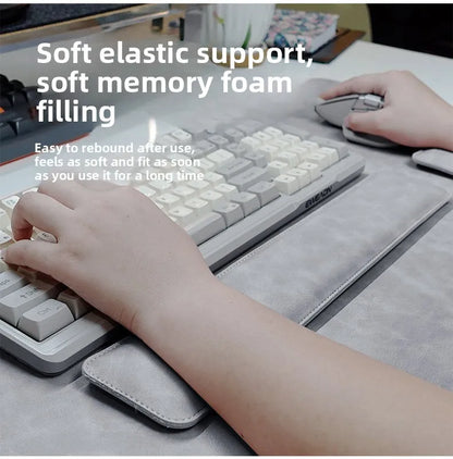 Waterproof PU Desk Mat Set – Large Non-Slip Mouse & Keyboard Pads with Wrist Rest