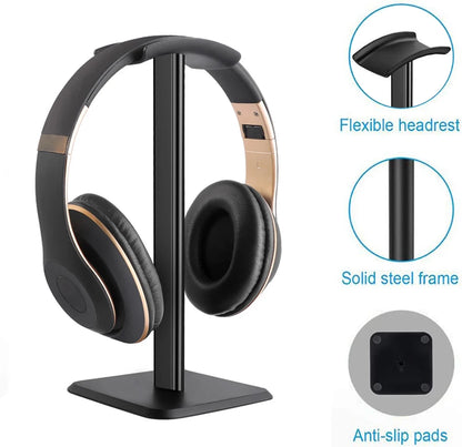 Universal Aluminum Headphone Stand – Flexible Metal Headset Holder