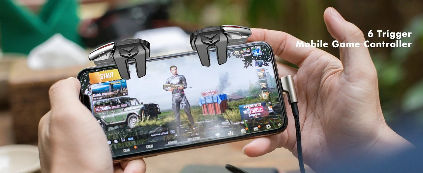 G21 Mobile Phone Game Trigger Gamepad Joystick 6-Finger Aim Shooting L1 R1 Key Button Game Fingertips For PUBG Game Controller