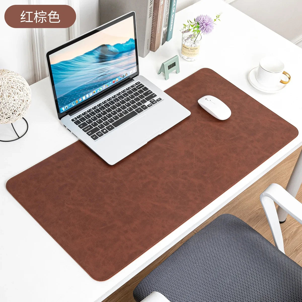 Waterproof PU Desk Pad – Large Non-Slip Mouse & Keyboard Mat, Easy to Clean