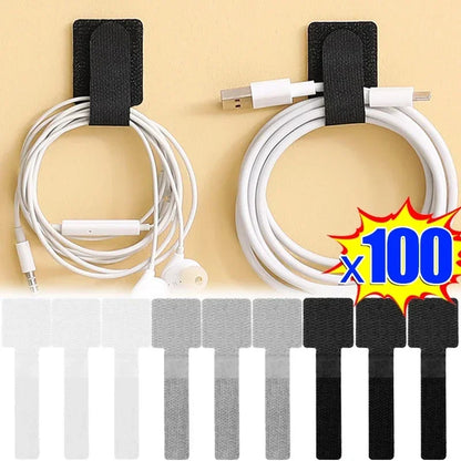 Reusable Self-Adhesive Cable Organizer Straps – Desk Wire & Cord Management