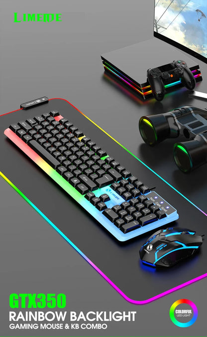 NG GTX350 RGB Gaming Keyboard & Mouse Combo – Wired, Black