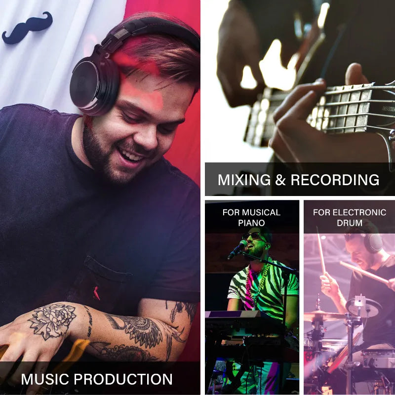 OneOdio Wired Professional Studio Headphones – DJ Over-Ear with Mic, Hi-Res