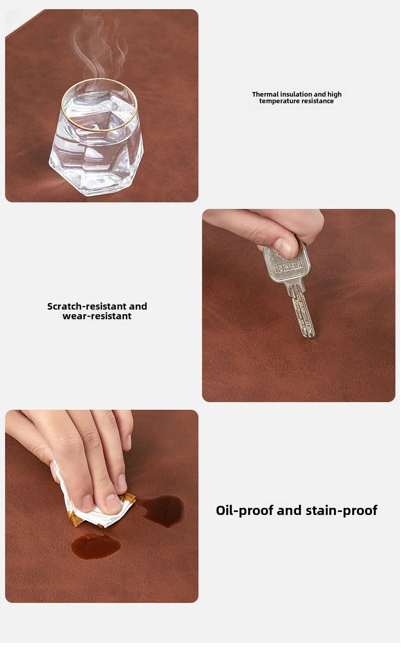 Waterproof PU Desk Pad – Large Non-Slip Mouse & Keyboard Mat, Easy to Clean