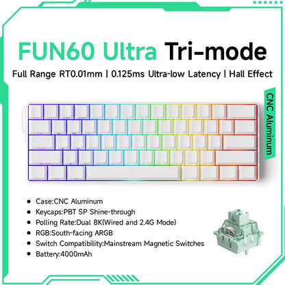 Akko MonsGeek FUN60 60% Mechanical Gaming Keyboard – Magnetic Switch, 8K ARGB
