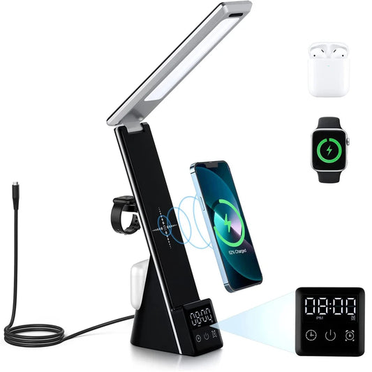 Multifunctional LED Desk Lamp – 3 Lighting Modes, Touch Dimming, Clock & Alarm