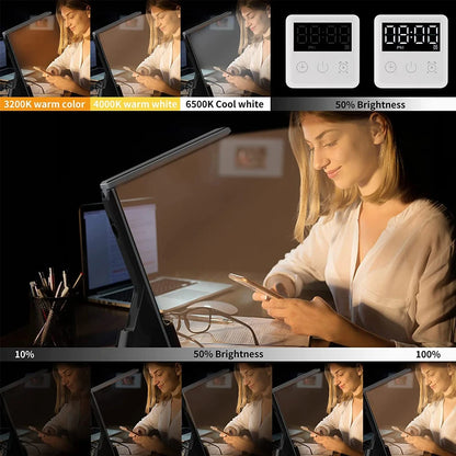 Multifunctional LED Desk Lamp – 3 Lighting Modes, Touch Dimming, Clock & Alarm