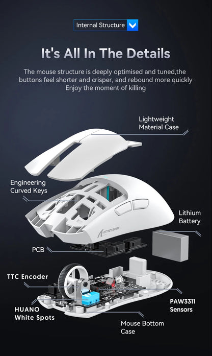 ATTACK SHARK X11 Wireless Gaming Mouse – RGB, 22K DPI, PAW3311 Sensor
