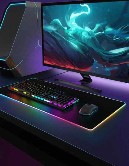 Redragon RGB LED Gaming Mouse Pad – Anti-Skid Desk Mat for PC & Laptop