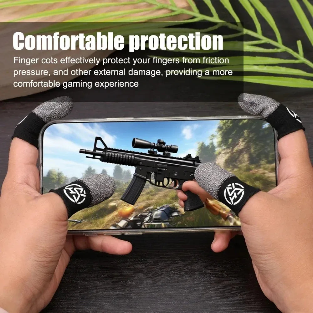 Sweat-Proof Game Gloves Luminous Finger Sleeve Breathable Finger Cots Cover Sensitive Mobile Touch Glove for PUBG Phone Games
